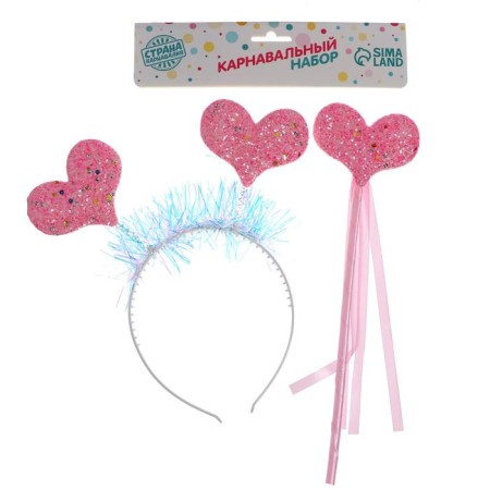 Carnival set "hearts", 2 objects: rin, rod-1
