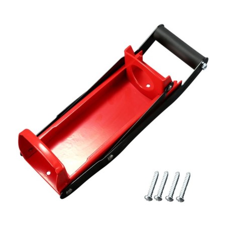 A press for the disposal of aluminum cans and plastic bottles, 32.5 x 8.7 x 24.7, red-1