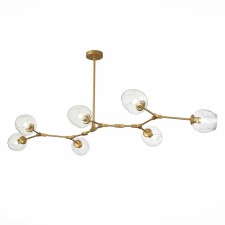 Suspended EVOLUCE lamp. Sle154823-07. Rametto. 7x40 watts, E27, 181x80x33 cm, golden color