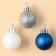 Christmas balls New Year, for the New Year, plastic, d = 3 cm, 6 pcs., Blue, silver, white color
