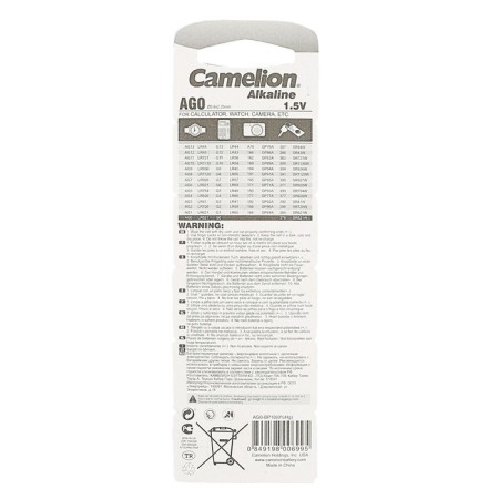 Battery Alkalin Camelion Mercury Free, AG0 (LR521, 379) -10BL, 1.5V, blister, 10 pcs.-1