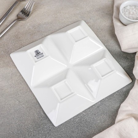 Porcelain 4 cells 4 cells of Wilmax, 20 × 20 cm, white color-2