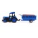 The radio -controlled "farmer" tractor, with a trailer, works on the battery, the color of the blue