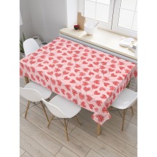 Groundpress on the table “Leaflet with hearts”, rectangular, sata, size 120x145 cm