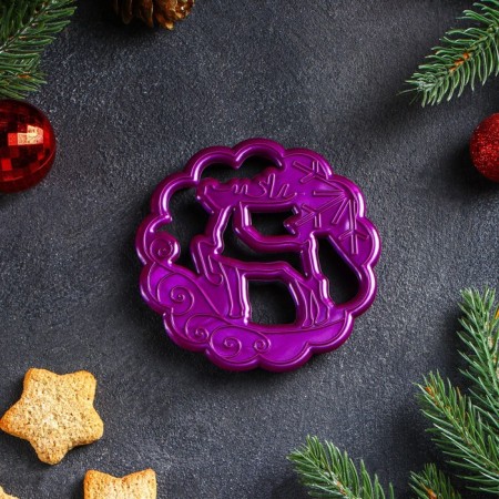 Form for carved gingerbread "Northern deer", purple color-1