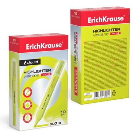 Marker Text Moister Erichkrause Liquid Visioline V-14 Neon, 0.6-4.0 mm, water-based liquid ink, yellow-2