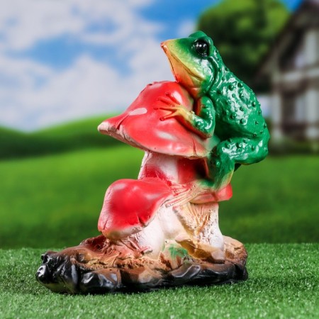 Garden figure "Frog on fly agaric" Malaya 27cm-2