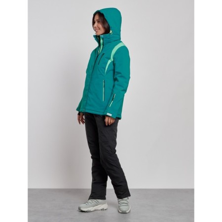 Ski costume female winter, size 50, dark green color-5