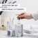 A set of accessories for the bathroom "Marble", 4 items (dispenser, soap dish, 2 glasses)