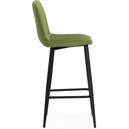 Stool Bar Dani Metal/velor, black/green 42x48x92 cm-2