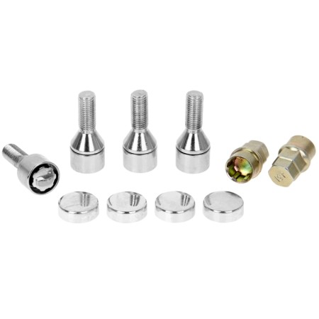 Secrets on car wheels, bolt 12x1.5 mm, 56/28 mm, 4 pcs + 2 keys