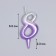 Candle for the cake "Oval", number "8", 5.5 cm, silver-sir