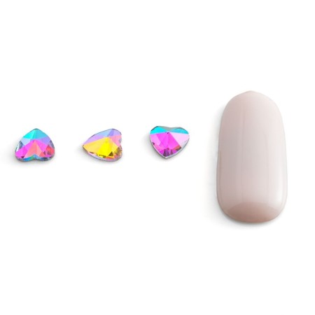 Rhinestones for nail design chameleon Pole "Heart", 10 pcs
