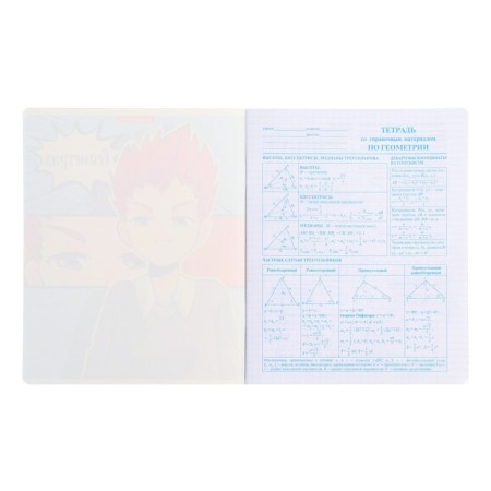 A notebook of 48 sheets in the cage "anime. geometry", the cover shaked cardboard, UV-lax, block offset-1