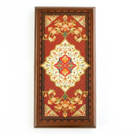 NARDS "East pattern", wooden board 40 x 40 cm, with a field for playing checkers