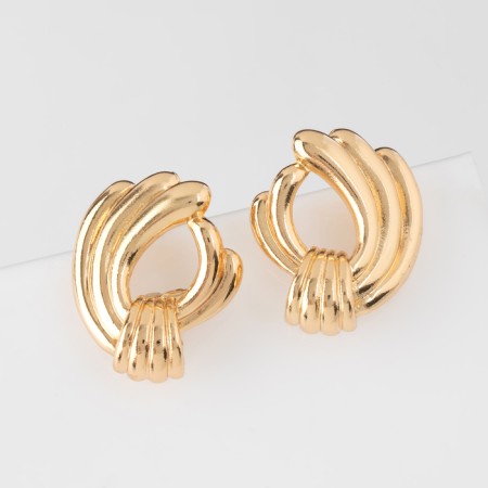 Earrings Metal "Atmosphere" Crown, Color Gold-1