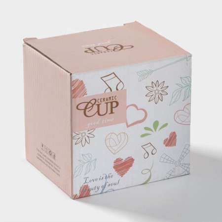 Ceramic mug with a spoon "Louis", 250 ml, color mix-3