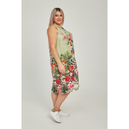 Sarafan female, size 56, light green color-4