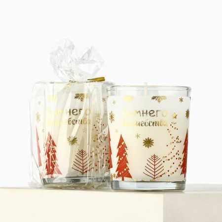 Set of candles "Winter Magic", the aromas of vanilla and berries 5x6x5 cm-2