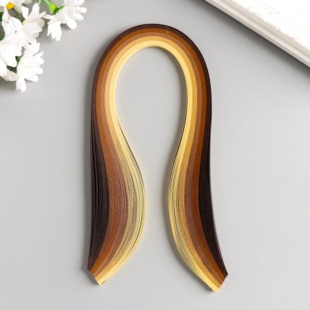 Strips for quilling 100 stripes density 120 grams "Cream and cinnamon" w. 0.5 cm dl. 39 cm