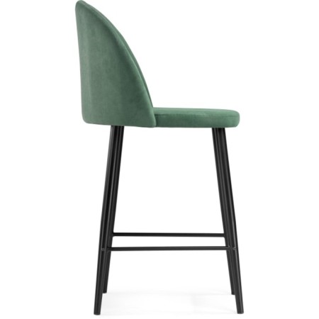Metal amisore stool/velor, black/gray 48x53x95 cm-2