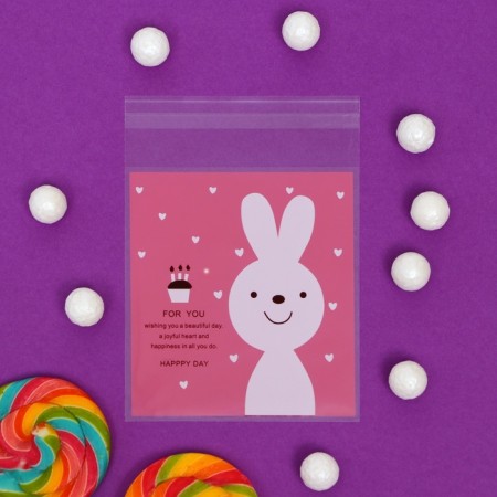 BOPP package with sticky tape, "Happy Day", 10*11+3cm-2