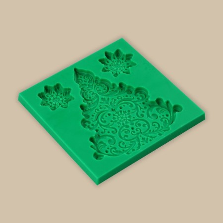 Silicone Mold for creativity "New Year tree", 8 x 8 cm-2