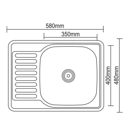 Kitchen car wash Accoona AB4858-R, Right-off, right, thickness 0.6 mm, 580x480x165 mm, glossy-4
