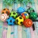 Sports ball, soft, elastic band, Mix colors