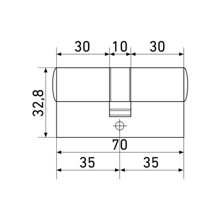 The cylinder mechanism standard Max, 70 mm (35x35), 5 keys, type key/key, matte nickel-2