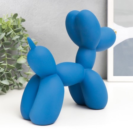 Souvenir Polystone "Air Ball - Dog with gold nose" Blue 7.5x20.5x17.5 cm-2