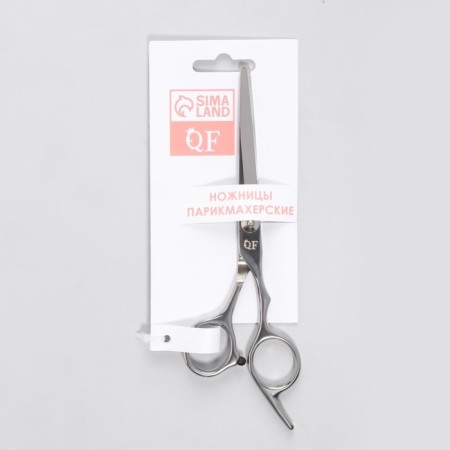 Hairdressers with emphasis, blade - 6 cm, silver color-4