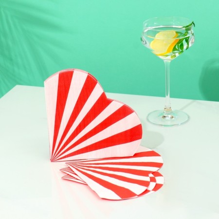 Napkin "Heart" 12pcs/UP stripes-1