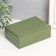 Casket to the leatherette for jewelry "Matte surface. Rectangular" Green 16x11.5x5.5 cm
