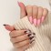 Patch nails, 12 pcs, with adhesive plates, the shape of the almonds, matte/chrome, pink, golden