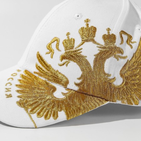 Male cap "Russia", white color, pr56-2