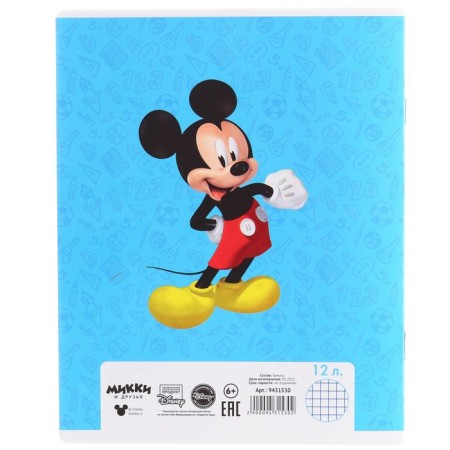 Notebook in a cage 12 sheets, 5 types of mix, cover coated paper, Mickey Mouse-8