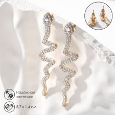 Hanging earrings with the rhinestones 