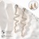 Hanging earrings with the rhinestones "snake" curved, white color in gold, 5.7 cm