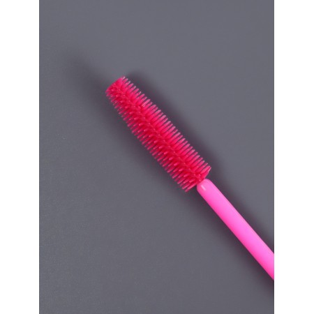 Brushes for eyebrows and eyelashes, silicone, set - 50 pcs, 10.5 cm, pink color-4