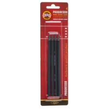 A set of pencils of whole-scores of different hardness 4 pieces, Koh-I-Noor Progresso 8914, 6b-Hb, blister