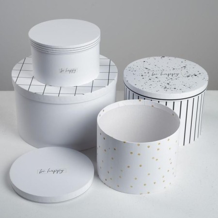 Set of boxes 4 in 1, gift packaging, “Be happy”, 16 x 16 x 10 - 25 x 25 x 15 cm-2