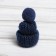 Knitted hat with pompom, set of 5 pcs., Blue color