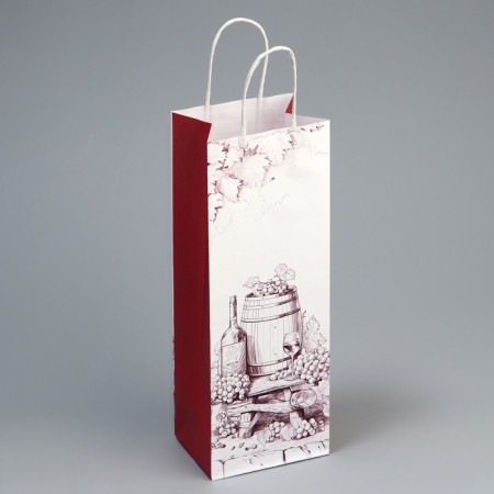 Gift package for a bottle, packaging, “gift for you”, white craft, 13 x 36 x 10 cm-5