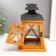 Summary tree on 1 candle "Lantern Trapezius" Brown yellow 20.5x12.5x12.5 cm