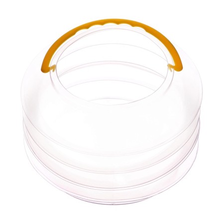 A cup for folding brushes d = 8.5 cm, with a sponge, transparent with a handle-1