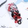 Hair elastic band "Mahrushka" 3.5 cm (set 76 pcs) black, white, red