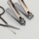 Manicure set, 6 items, in case, orange/black color