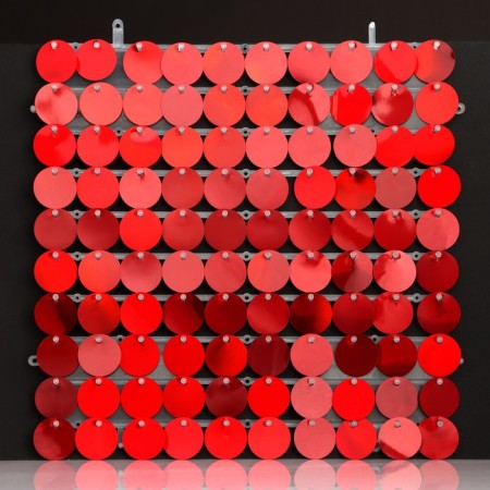 Panel with sequins for photo zones, round, 30*30cm, red color