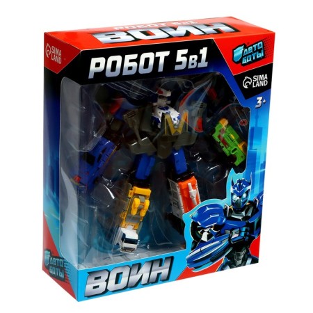 Warrior robot, transforms, assembled from 5 cars-16